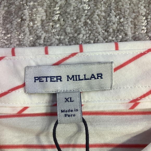 Peter Millar Crown Pima Cotton Golf Polo Striped Polo Shirt Mens Size XL NWT - Picture 4 of 13